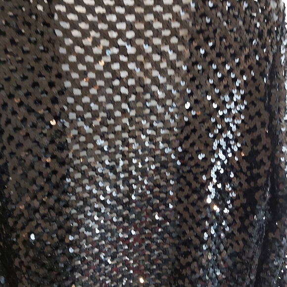 Stunning Vintage Topette Black Sequin Crochet Cardigan  MED - Picture 3 of 8
